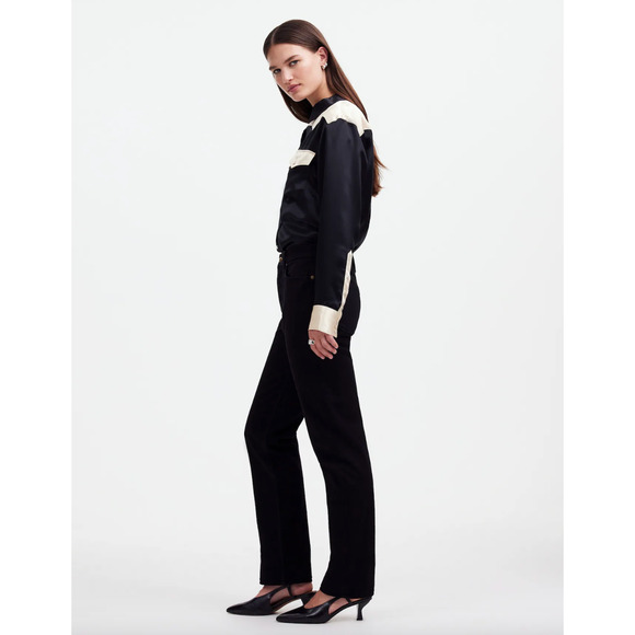 Madewell Alexa Chung High Rise Straight Jean Outridge Wash Black US 30 NWT - Picture 4 of 13